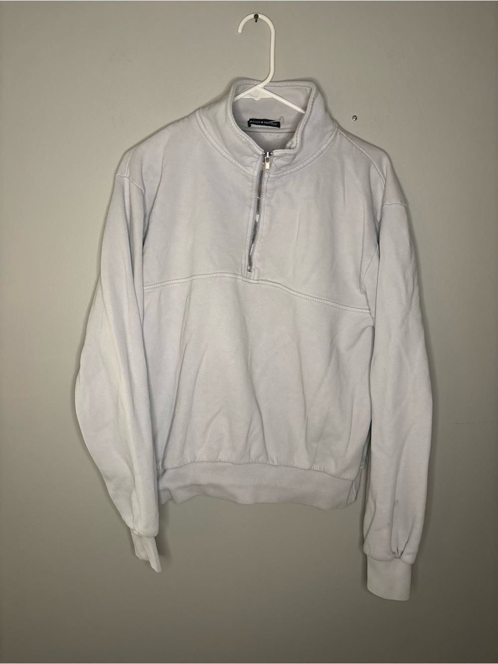 Brandy Melville Light Gray Half-Zip Pullover